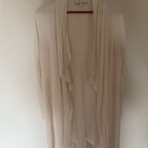 Lark & Ro Elegant Cream off white Women's long Sweater cardigan size medium